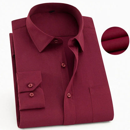 Camicia stampata da uomo, casual, a maniche lunghe, slim fit, da uomo, per lavoro, sociale, abbigliamento di marca, morbida e confortevole KOACUS