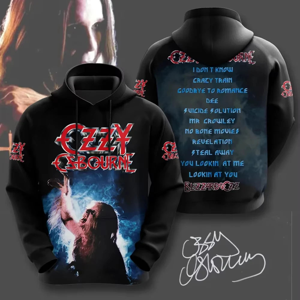 Felpa da uomo New Rock Ozzy Osbourne Band con stampa 3D Felpe da uomo e da donna Moda Street Felpa da donna Cappotto Hip Hop Sudadera