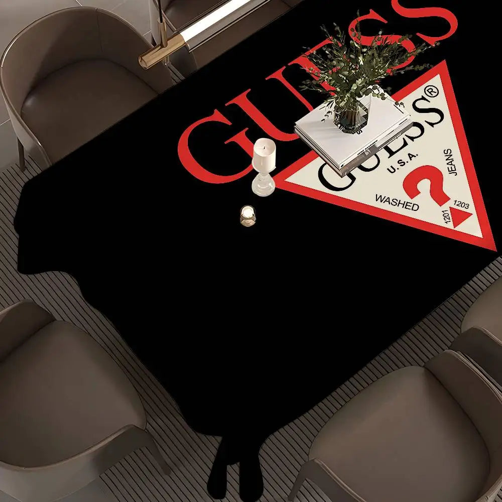 G-Guess-s-y Logo Table Cloth Rectangular Stain Tablecloth Oilcloth Mantel Mesa Impermeable Tablecloth Decoration