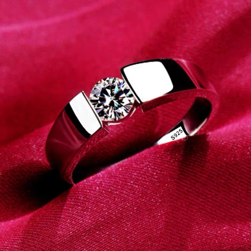 Anelli di lusso YHAMNI in oro bianco 18 carati, anello in argento massiccio 925 al 100%, fede nuziale con zirconi e diamanti di alta qualità per donna, regalo di gioielleria.