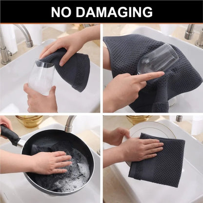 Homaxy Kitchen Cotton Towels Honeycomb Breathable 100% Cotton Dish Cloths Reusable Absorbent Household Washable Cleaning Cloths