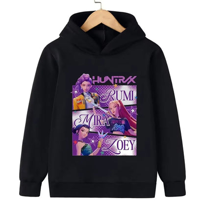 Felpa con cappuccio Kpop cacciatore di streghe per bambini, ragazze, ragazzi, primavera-autunno, giacca dojo originale street, autunno-inverno