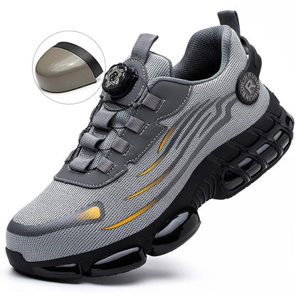 Scarpe antinfortunistiche indistruttibili con puntale in acciaio, antiscivolo, resistenti all'abrasione, scarpe da lavoro da uomo, robuste e comode.