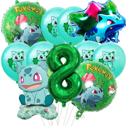 Palloncino Pikachu Pokemon per feste di compleanno da 1 a 9 anni, decorazione per feste a tema Pokemon e Squirtle, palloncino in alluminio per baby shower, bomboniere a tema Pikachu.