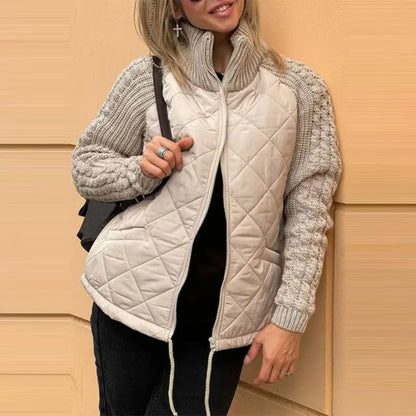 Coats for Women Zippers Padded Thick Winter Coat Women 2024 Llong Sleeve