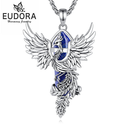 Collana prismatica esagonale in lapislazzuli Eudora Phoenix Twining, pietra curativa energetica, ciondolo in cristallo, gioiello per meditazione, regalo per uomo