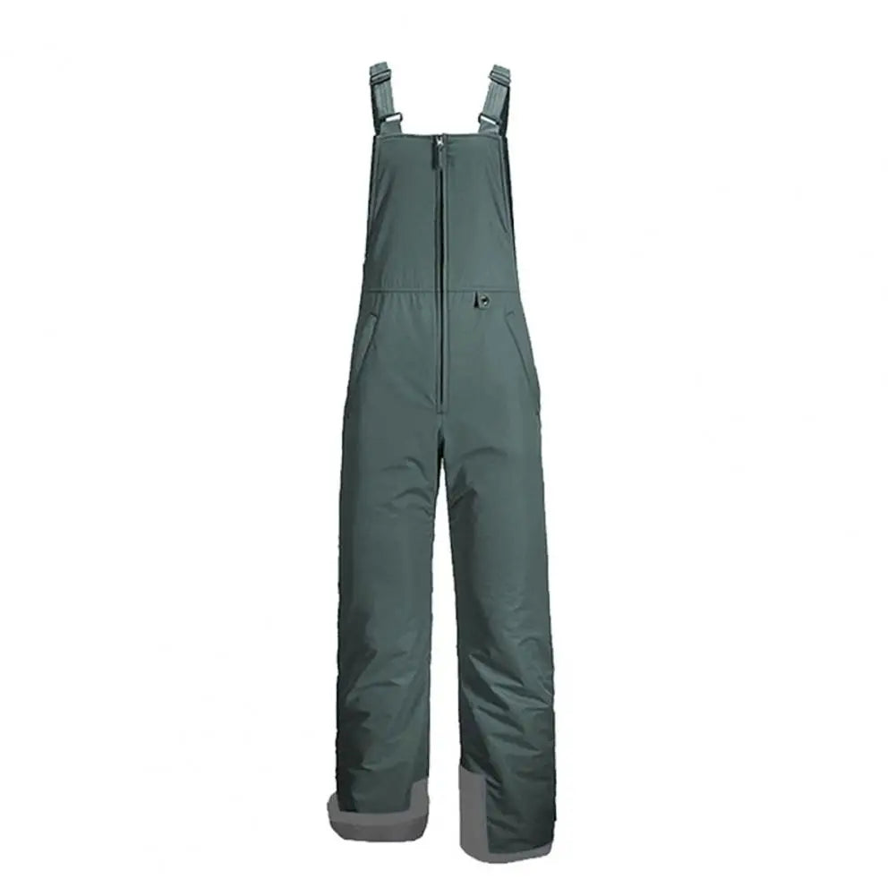 Insulated Ski Pants Unisex Jumpsuit Waterproof Ski Bib Overalls with Zip-up Front Closure Windproof Winter Snowboarding Pants