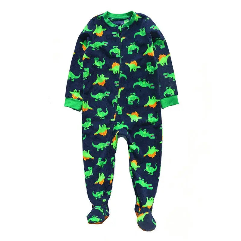 Tute in pile per bambini e bambine, con piedini, pagliaccetti, pigiami caldi per primavera, autunno e inverno.