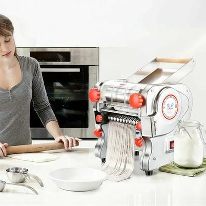 Macchina per pasta elettrica da 550 W, macchina per pasta con rullo per ravioli, acciaio inox, doppia lama, per uso commerciale