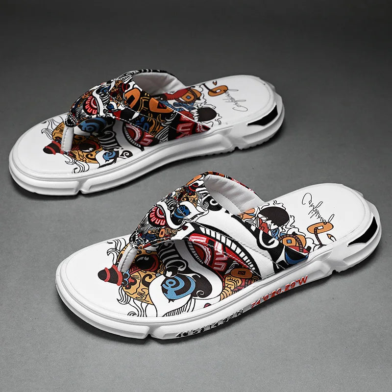 Pantofole da uomo alla moda per interni ed esterni, stile strada, spiaggia, stile coppia, infradito antiscivolo, morbide, leggere, estive, casual.