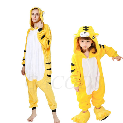 Set di pigiami Kigurumi per bambini e bambine, pigiami panda unicorno per donne, pigiami pigiama tutina gatto per adulti, pigiami invernali caldi per bambini