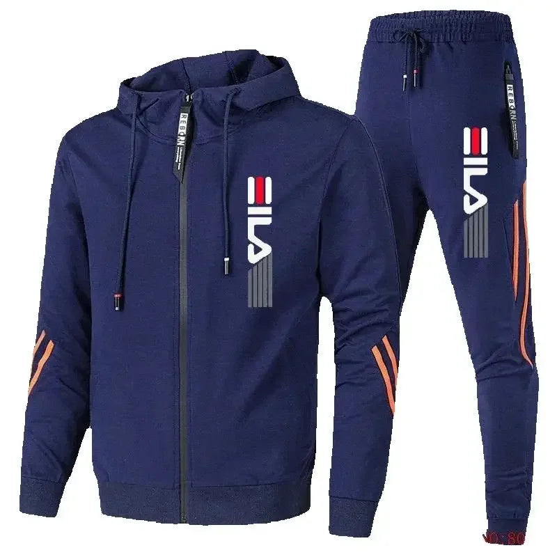 Completo sportivo da uomo per la primavera e l'autunno 2025: giacca sportiva casual + pantaloni sportivi, tuta sportiva alla moda e di tendenza.