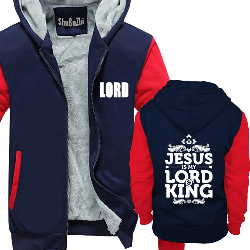Confida nel Signore Felpe con cappuccio cristiane da uomo Felpe con cappuccio nere in cotone con Gesù cappotto invernale da uomo giacca di marca alla moda