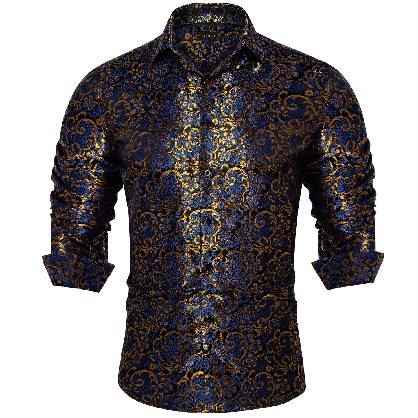 Camicie da uomo a maniche lunghe in seta e poliestere, camicie eleganti di lusso, camicie da smoking con colletto rovesciato e motivo paisley, abbigliamento da uomo