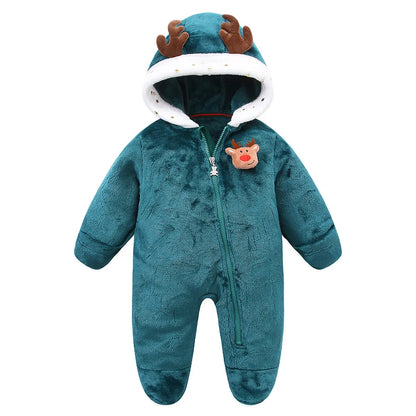 Tutina per neonato Autunno Inverno 2025, tutina natalizia in flanella con cappuccio, tutina per bambina 0-1 anni, tuta per neonato