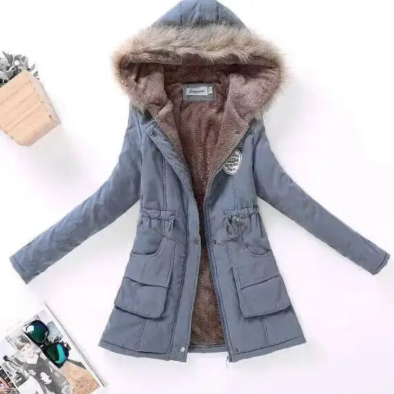 Qpipsd 2025 New Autumn Winter Women Cotton Jacket Padded Casual Slim Coat Emboridery Hooded Parkas Wadded Warm Overcoat