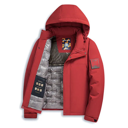 Men's 2025 Winter Fluorescent Green Wool Blend Cotton Jacket - Fluorescent Green (Black/Red/Khaki) Cotton-Padded Jacket