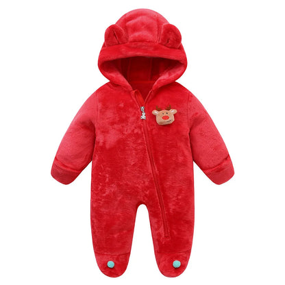 Tutina per neonato Autunno Inverno 2025, tutina natalizia in flanella con cappuccio, tutina per bambina 0-1 anni, tuta per neonato