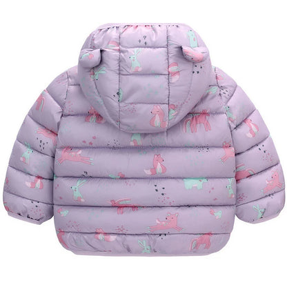 Giacca autunno/inverno per neonati, maschietti, maschietti, femminucce, dinosauri a cartoni animati, cappotto spesso con cappuccio per bambine da 1 a 5 anni, tiene caldo, piumino in cotone, capospalla