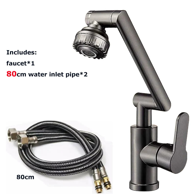 Universal Dual-Function Robotic Arm Kitchen Sink Faucet Hot/Cold Water Mixing Valve Bathroom Basin Tap
