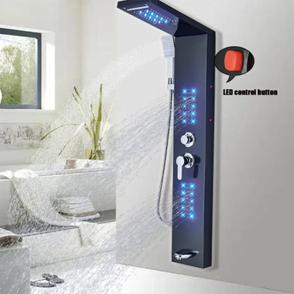 Onyzpily LED Light Shower Faucet Bathroom Waterfall Rain Shower Faucet In Wall Shower System with Spa Massage Sprayer and Bidet