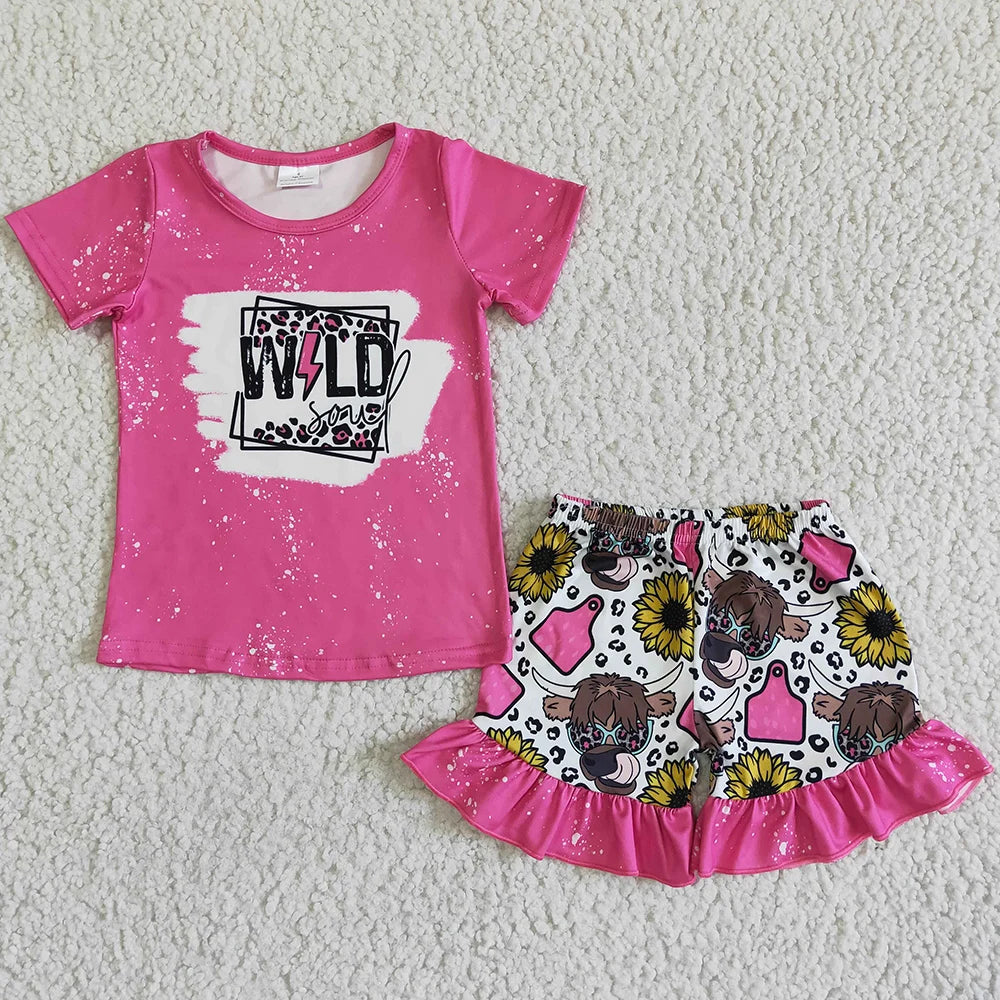 Saldi imperdibili Abiti estivi per bambine Completi estivi alla moda per bambini Abiti da boutique per bambine Abbigliamento carino per bambine piccole Completo a maniche corte