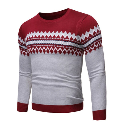 Maglioni a collo alto da uomo, autunno/inverno, alla moda, casual, slim fit, a righe, in maglia.