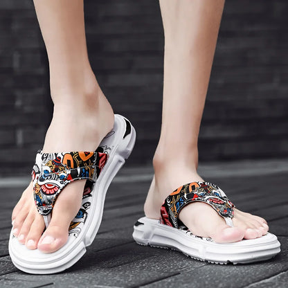 Pantofole da uomo alla moda per interni ed esterni, stile strada, spiaggia, stile coppia, infradito antiscivolo, morbide, leggere, estive, casual.