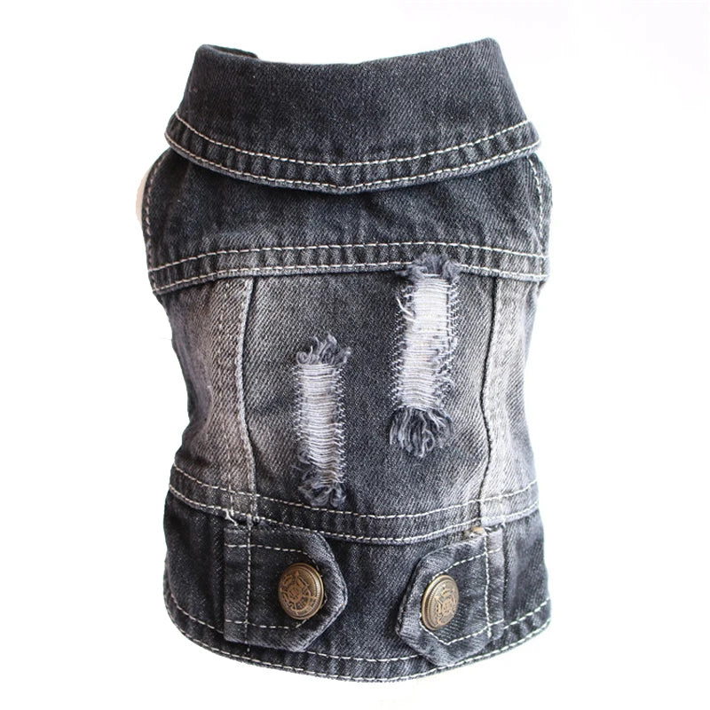 Abbigliamento per gatti Sphinx per gatti di piccola, media e grande taglia, giacca di jeans per gatti lavata scura, cappotto in denim per primavera e autunno, costume per gatti, abbigliamento per animali domestici