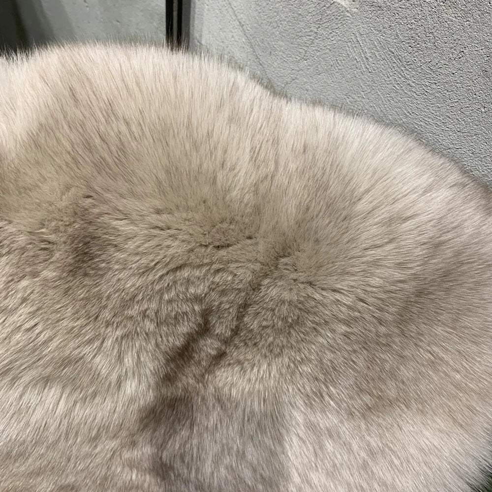 # Giacca in pelliccia di volpe dorata da donna, cappotto corto in vera pelliccia di volpe, manica lunga, in tessuto di pelliccia naturale con colletto