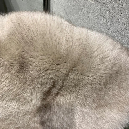 # Giacca in pelliccia di volpe dorata da donna, cappotto corto in vera pelliccia di volpe, manica lunga, in tessuto di pelliccia naturale con colletto