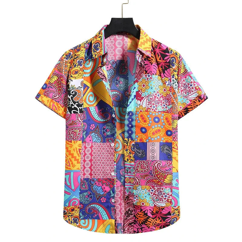 Camicia estiva con stampa floreale 3D graffiti, moda casual, business, camicia hawaiana, uomo, donna, camicia con bottoni, Ropa De Hombre