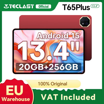 【New】2025 Teclast T65 Plus 13.4 Inch Android 15 Tablet 8 Cores Mediatek Helio G99 (8Gb+12Gb Expansion) Max. 20Gb Ram 256Gb