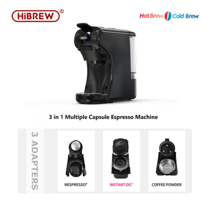 Macchina per caffè HiBREW 19 bar 4 in 1 calda e fredda capsule multiple espresso Cafetera Pod Coffee Maker Dolce Milk Nexpresso Powder H1A
