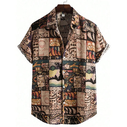 Camicia estiva con stampa floreale 3D graffiti, moda casual, business, camicia hawaiana, uomo, donna, camicia con bottoni, Ropa De Hombre