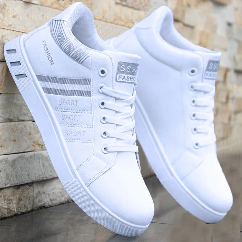 Sneakers vulcanizzate nere da uomo, scarpe basse comode con lacci, Zapatillas Hombre, sneakers alla moda autunno/primavera, taglie forti 39-48