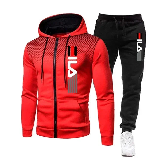Men's Set Hoodies and Sweatpants Outdoor Casual Wear Fleece Sports Jogging Pullover Suit Male Gym Designer Clothes Men Tracksuit