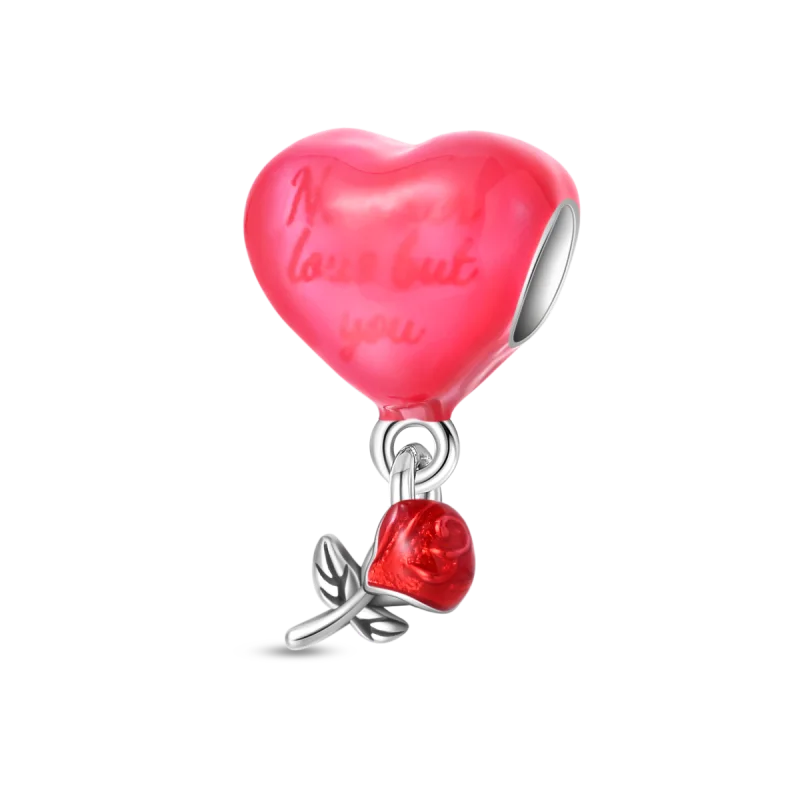 Anello romantico in argento sterling 925 con rosa, ideale per coppie, perfetto come proposta di matrimonio o per San Valentino. Ciondoli e perline adatti a collane e bracciali, perfetti per creare gioielli fai da te e regali.