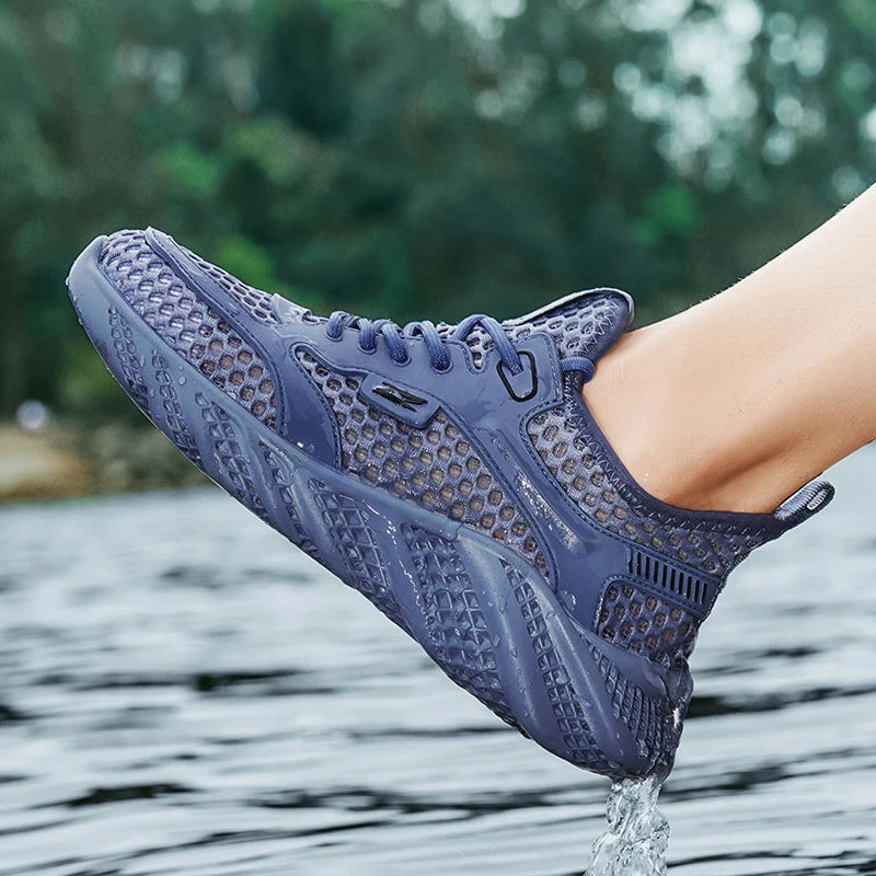 Scarpe da ginnastica da uomo alla moda, scarpe da corsa leggere, scarpe da ginnastica estive 2025 in mesh di marca, scarpe casual traspiranti, comode scarpe da tennis da uomo