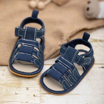 Scarpe estive per neonati Meckior, sandali per bambini e bambine con suola in gomma antiscivolo, primi passi per neonati, sandali casual da giardino per bambini.