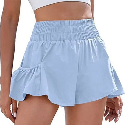 I nuovissimi pantaloni estivi da donna, shorts a vita alta ad asciugatura rapida per fitness e corsa. Con tasca