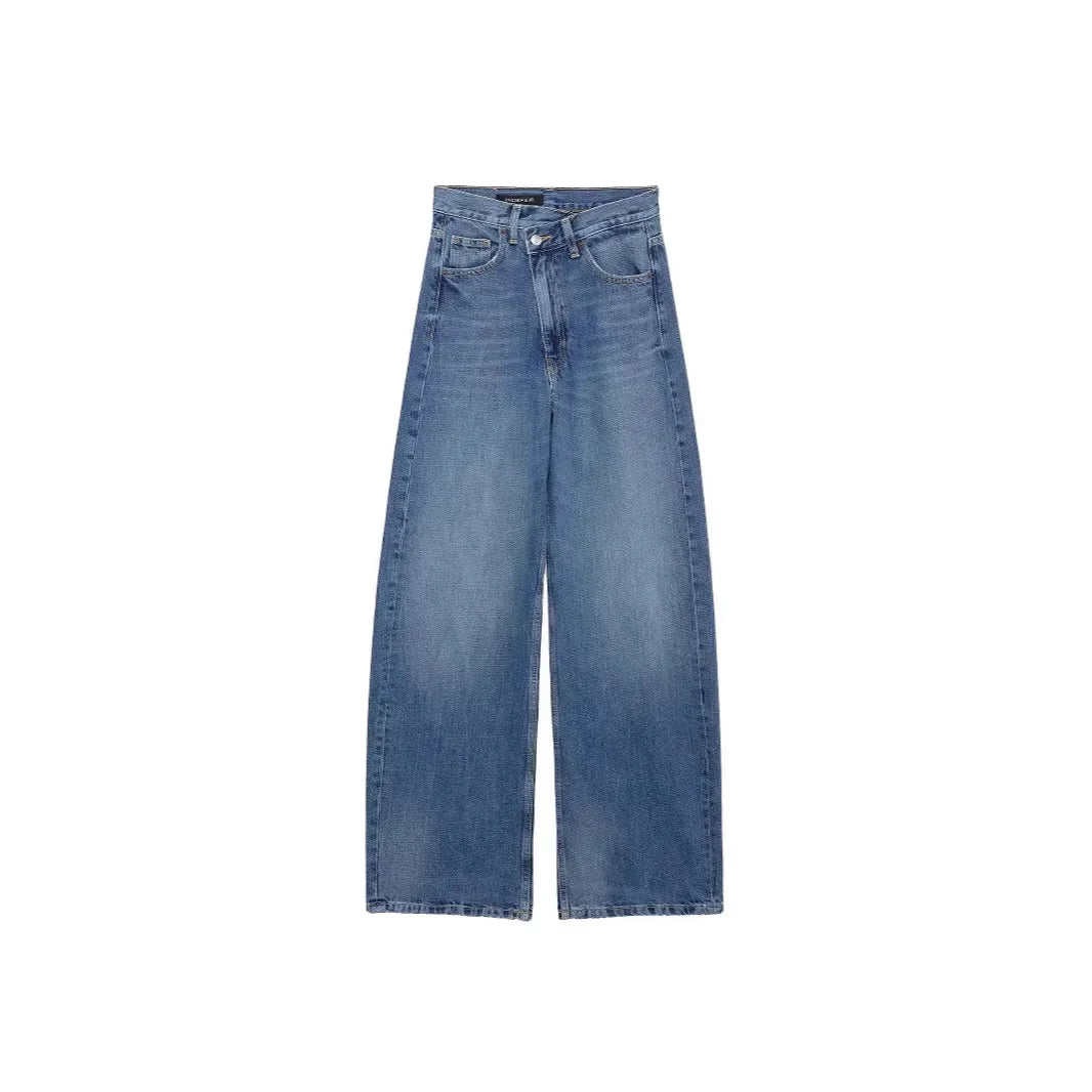 Casual High Waist Wide Leg Jeans Women's Versatile Denim Pants Slimming Effect New Summer Collection Fashionable Female