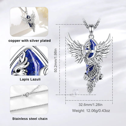 Collana prismatica esagonale in lapislazzuli Eudora Phoenix Twining, pietra curativa energetica, ciondolo in cristallo, gioiello per meditazione, regalo per uomo