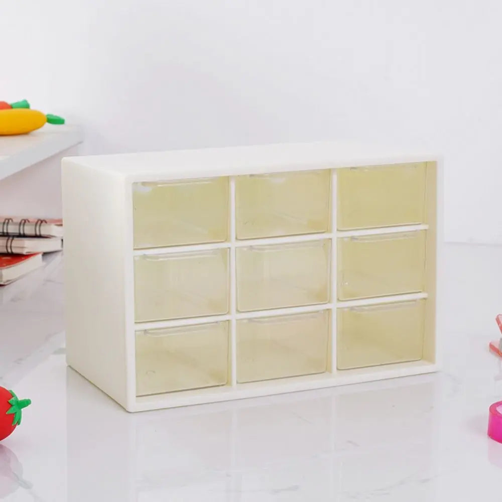 New Transparent 9 Grid Storage Boxes Small Drawer Wall-mounted 9 Grid Organizer Drawers Boxes Small Drawer Partitioned Desktop