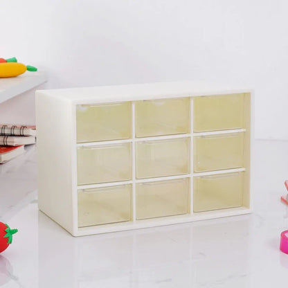 New Transparent 9 Grid Storage Boxes Small Drawer Wall-mounted 9 Grid Organizer Drawers Boxes Small Drawer Partitioned Desktop