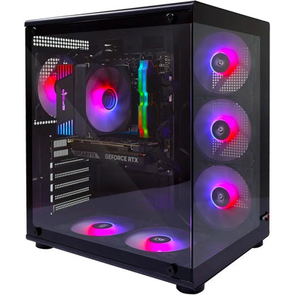 PC da gaming – i5-14400F, RTX 5050 8GB con tripla ventola, 32GB DDR5, SSD NVMe da 1TB a 3300MB/s, alimentatore da 600W, case ARGB con 6 ventole ARGB e telecomando.