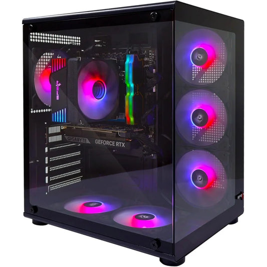 PC da gaming – i5-14400F, RTX 5050 8GB con tripla ventola, 32GB DDR5, SSD NVMe da 1TB a 3300MB/s, alimentatore da 600W, case ARGB con 6 ventole ARGB e telecomando.