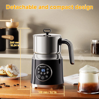 BioloMix 7 in 1 Steamer, montalatte elettrico staccabile, schiumatore automatico caldo/freddo per caffè e cioccolata calda, lavabile in lavastoviglie