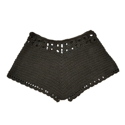 Pantaloncini da spiaggia da donna in maglia all'uncinetto con ritagli, pantaloncini da spiaggia estivi con coulisse, stile streetwear.