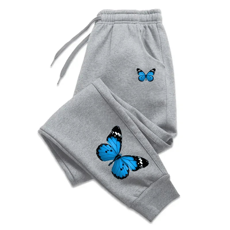 Butterfly Printing Womens Sweatpants Fashion Casual Trend Jogging Trousers Versatile Soft Hot Sales Street Elastic Waist Pants